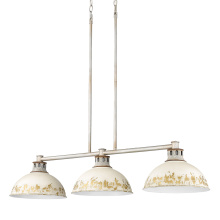 Golden 0865-3LP AGV-AI - Golden Lighting Kinsley 3-light Island Light in Antique Ivory shade